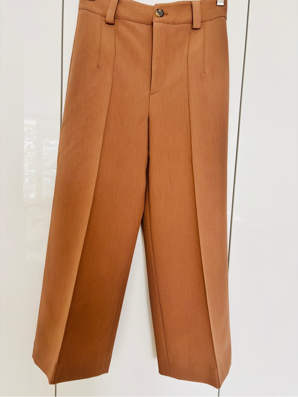 Zara women Wide-Leg Pants in Camel Brown